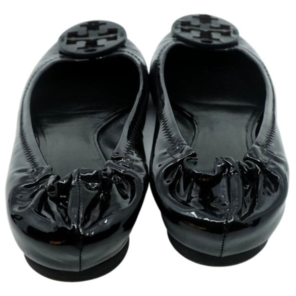 TORY BURCH~Reva Logo~BALLET FLATS~Black Patent Leather Shoes~SIZE 7.5 - Picture 4 of 6